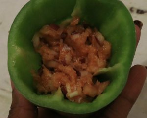 نحشي الخضار بحشوة مفروم الدجاج